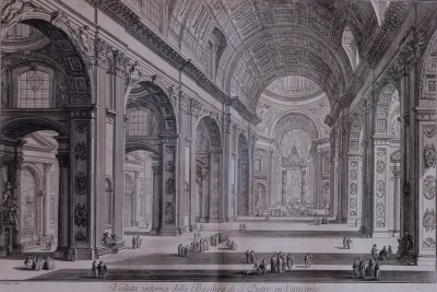 Hill-Stead Prints Piranesi Veduta interna della Basilica di S. Pietro in Vaticano